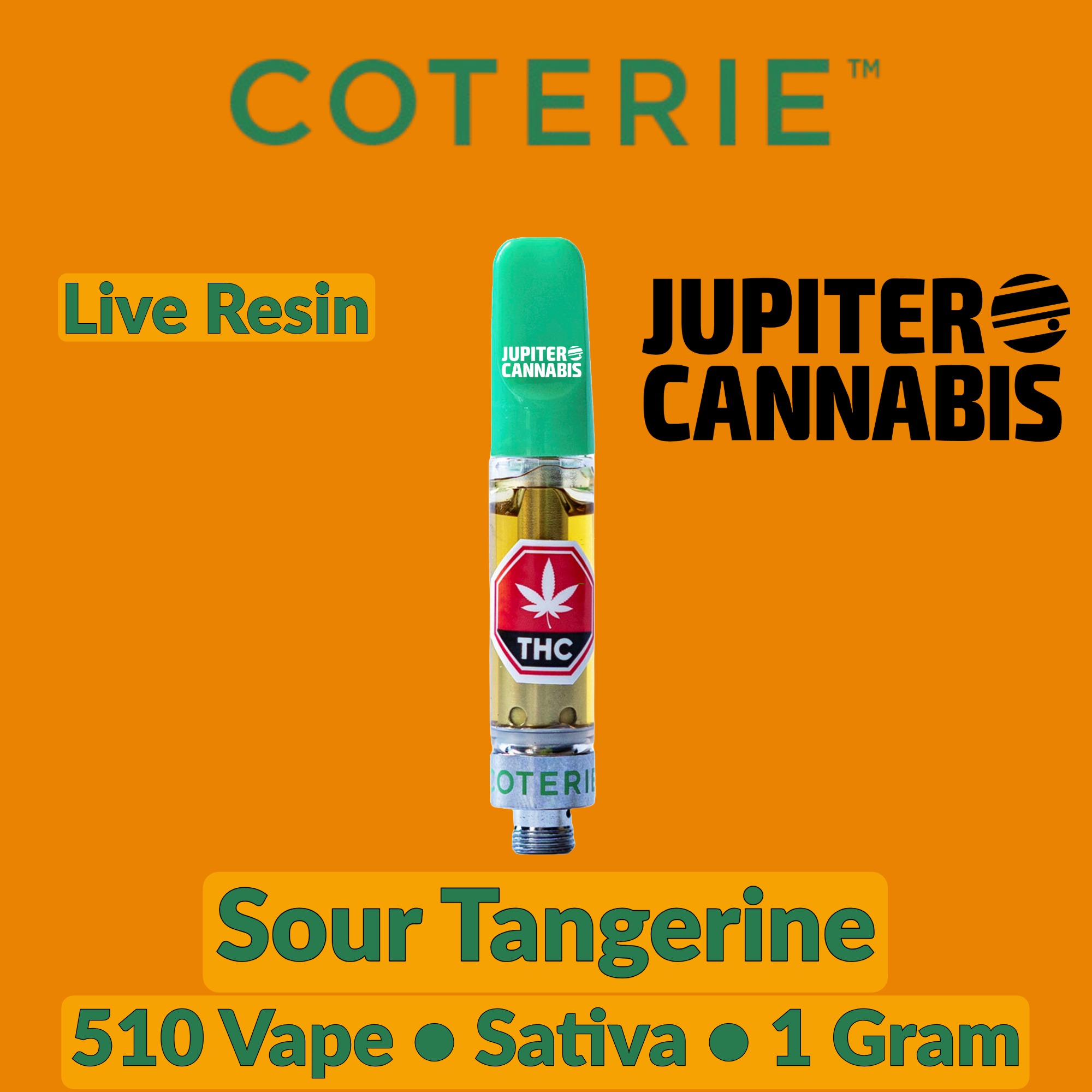 Coterie Sour Tangerine Live Resin Vape Cartridge