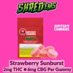 Shred'Ems Shred’Ems Strawberry Sunburst 3:1 CBG:THC Gummies - Jupiter Cannabis Winnipeg