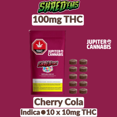 Shred'ems Shred’ems Cherry Cola Party Pack 100mg - Jupiter Cannabis Winnipeg