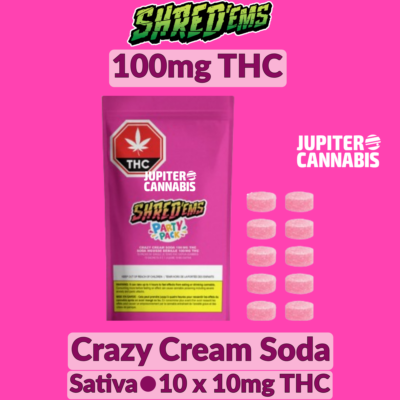 Shred’ems Crazy Cream Soda Party Pack 100mg - Jupiter Cannabis Winnipeg