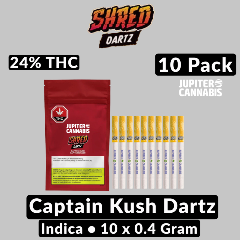 Shred Shred Captain Kush Dartz 10 Pack - Jupiter Cannabis Winnipeg