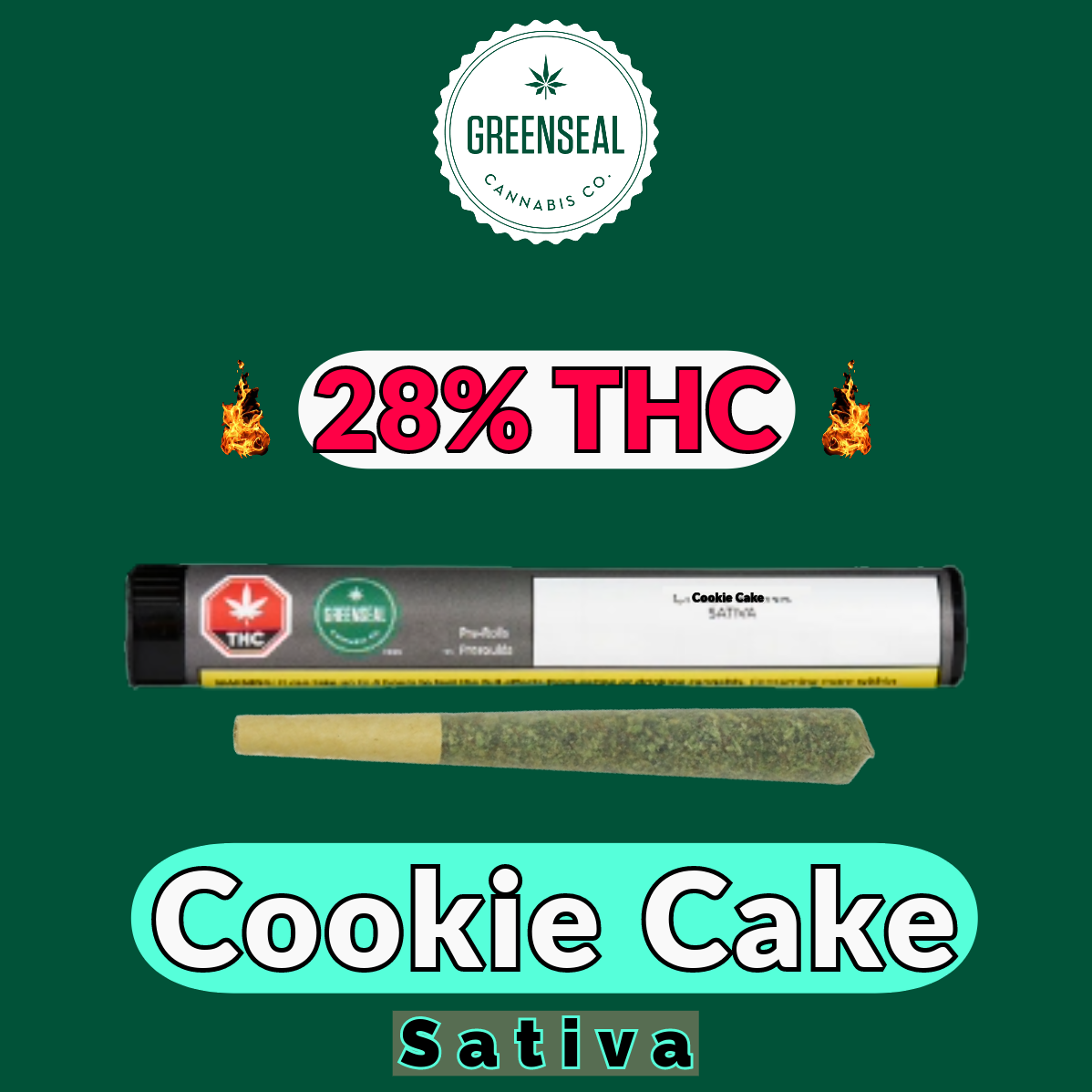 Greenseal Cookie Cake 1g Pre Roll