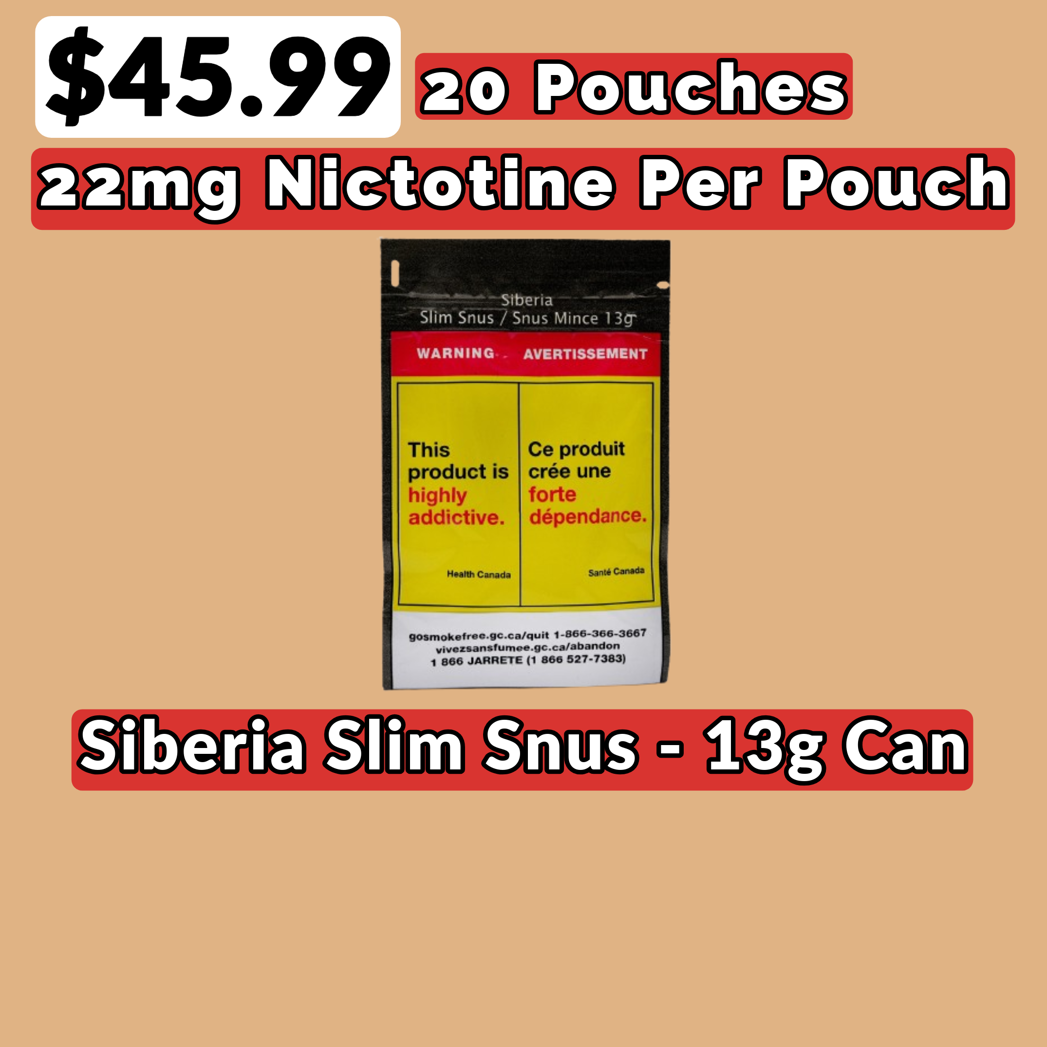 Siberia Slim Snus 13g Can