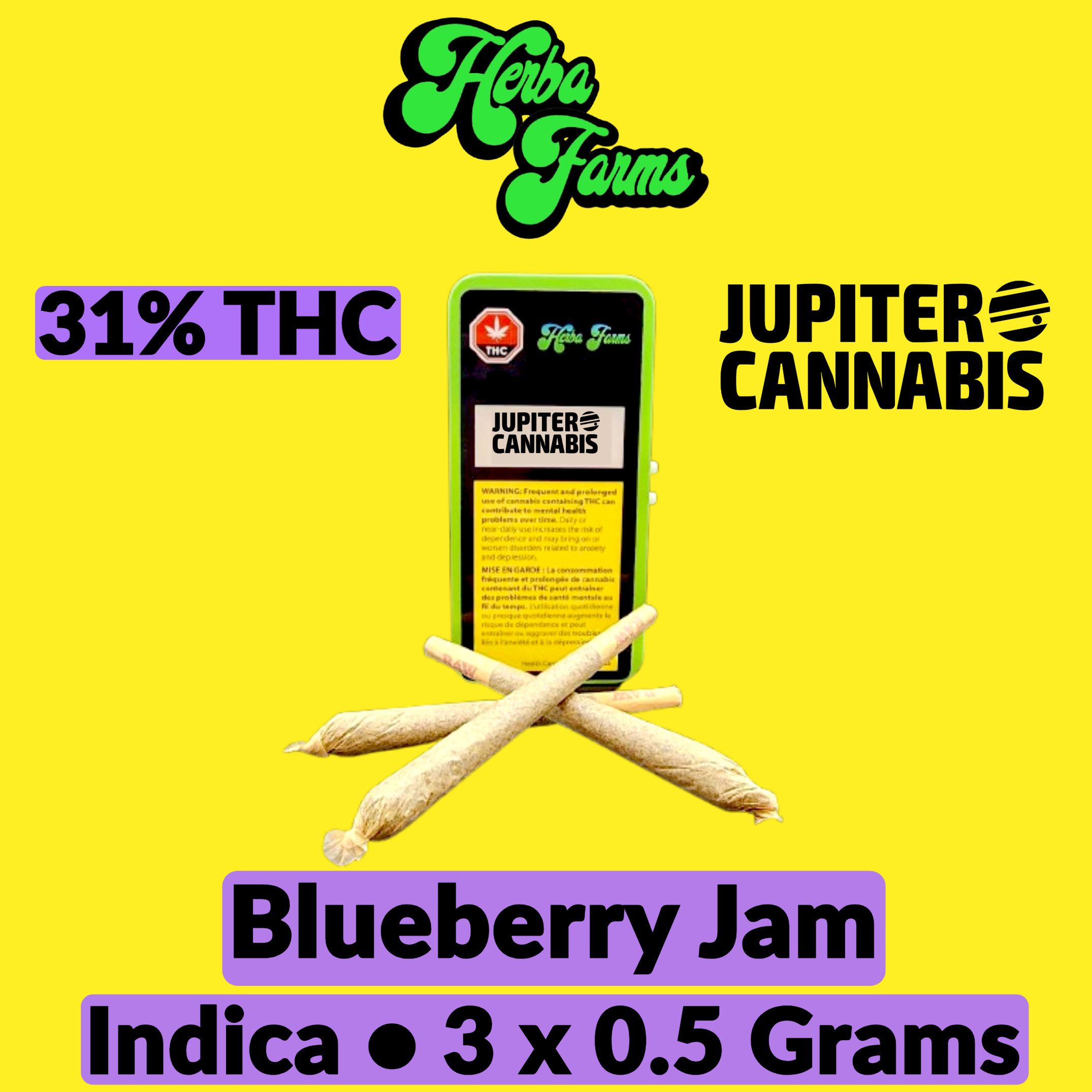 Herba Farms Blueberry Jam 3 Pack