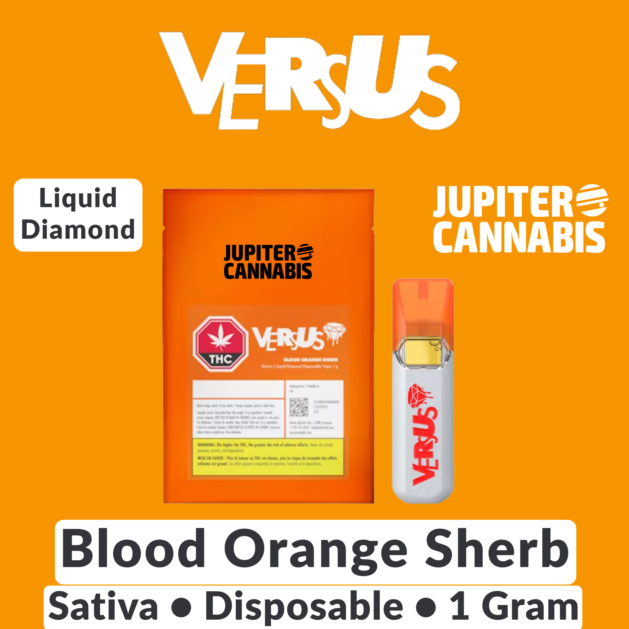 Versus Blood Orange Sherb Liquid Diamond Disposable Vape