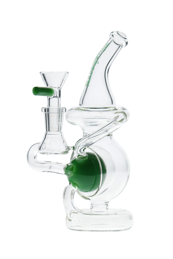 Nice Glass 7" Nested Sphere Recycler - Jade Green