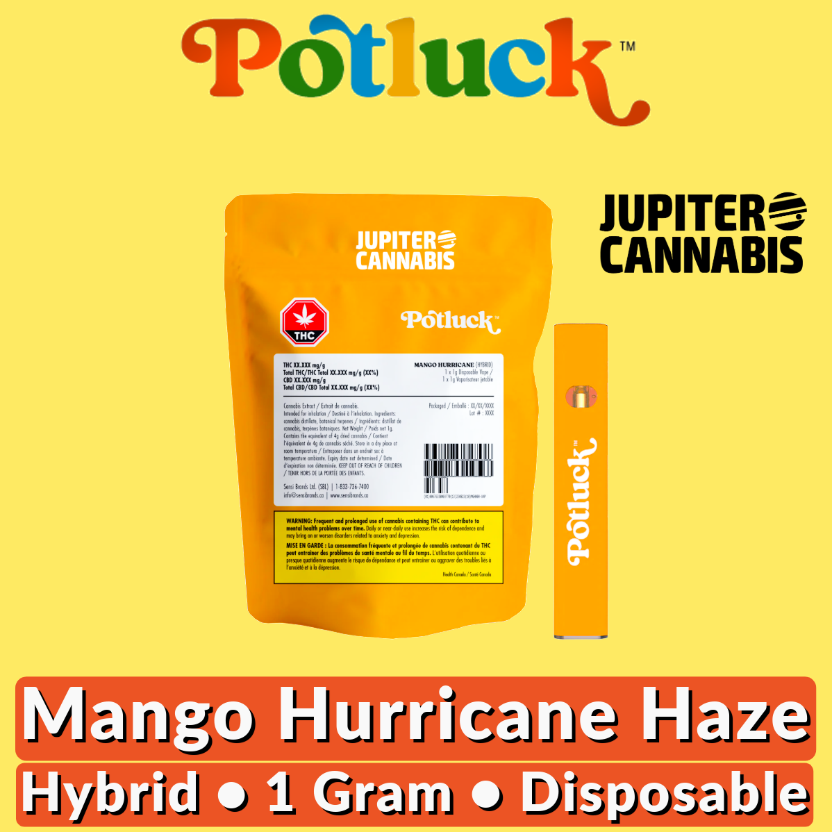 Potluck Mango Hurricane Haze Disposable Vape
