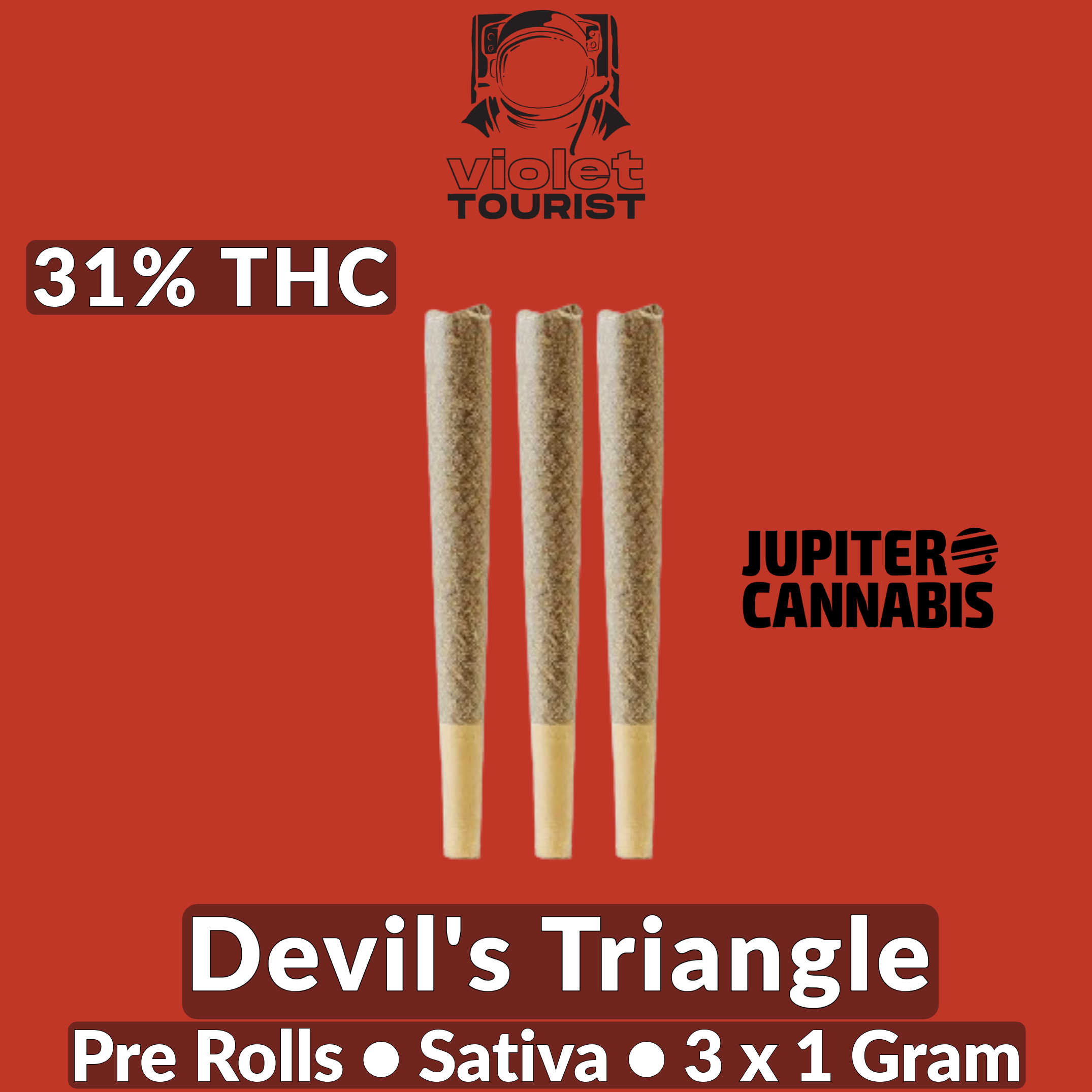 Violet Tourist Devils Triangle Rotational 3x1.0g