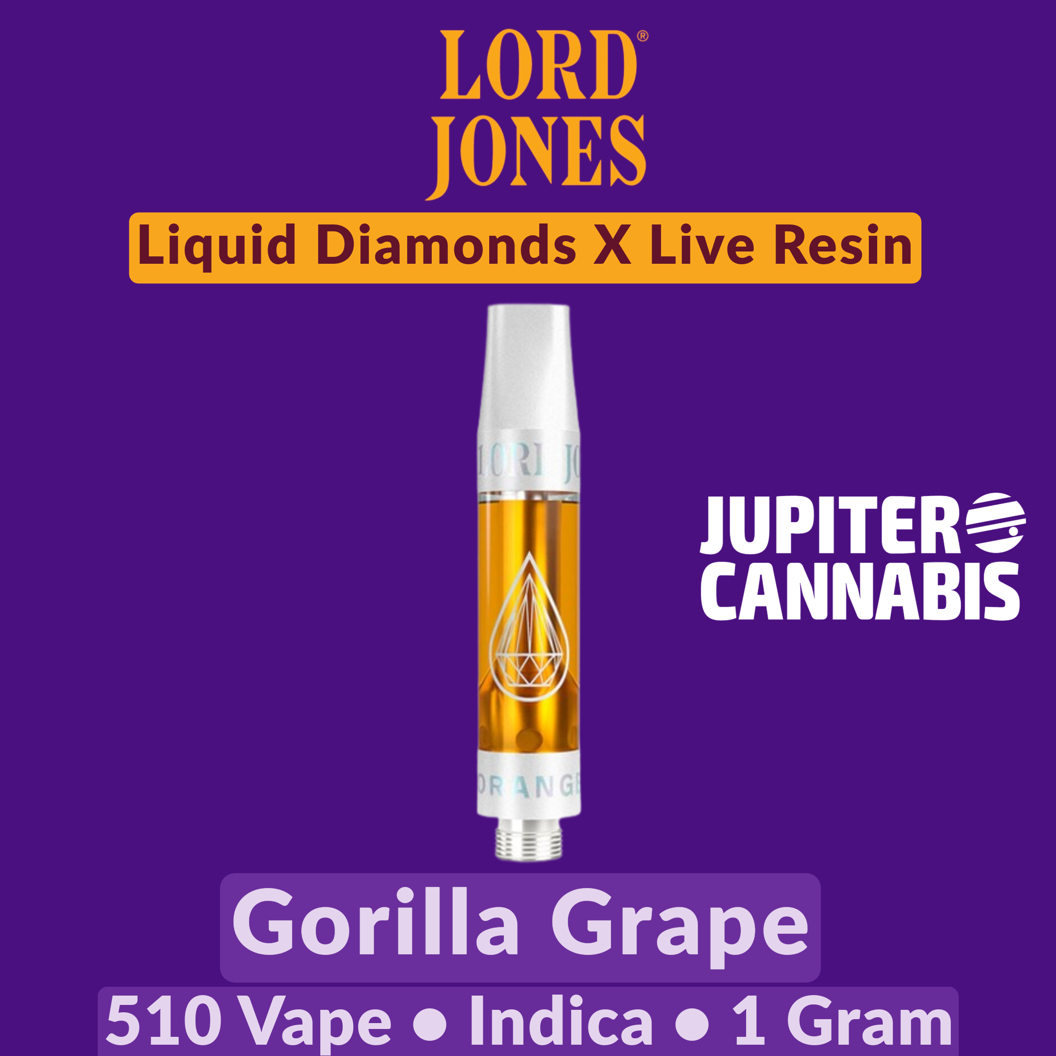 Lord Jones Gorilla Grape 510 Vape 1.0g