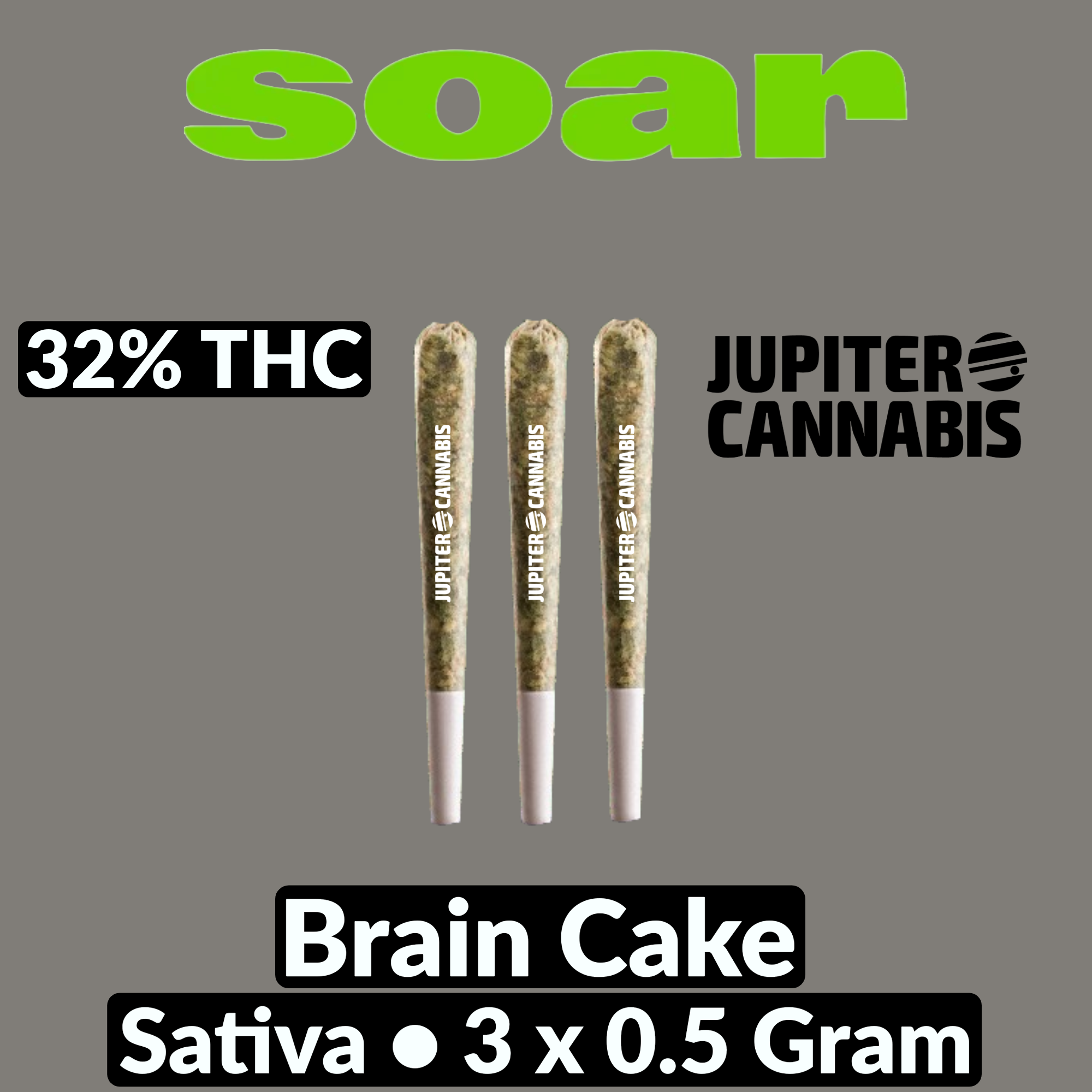 Soar Brain Cake Pre Rolls 3x0.5g