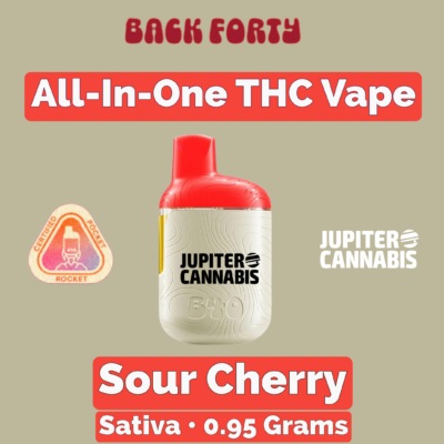 Back Forty Back Forty Sour Cherry All-In-One Sativa 0.95g - Jupiter Cannabis Winnipeg