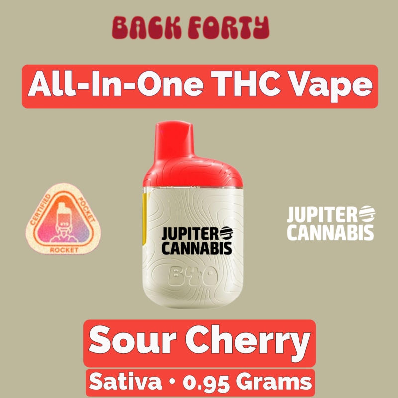 Back Forty Back Forty Sour Cherry All-In-One Sativa 0.95g - Jupiter Cannabis Winnipeg