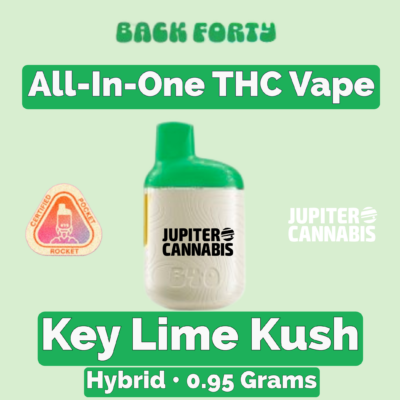 Back Forty Back Forty Key Lime Kush All-In-One Hybrid 0.95g - Jupiter Cannabis Winnipeg