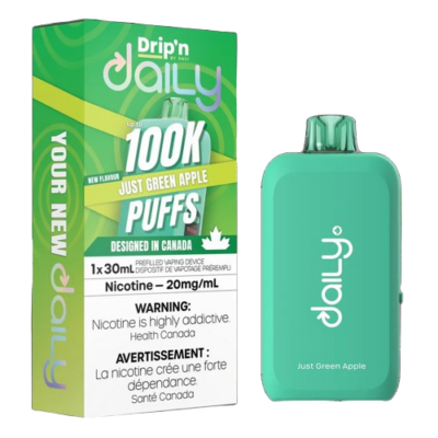 Drip’N Daily 100k – Just Green Apple 20MG - Jupiter Cannabis Winnipeg
