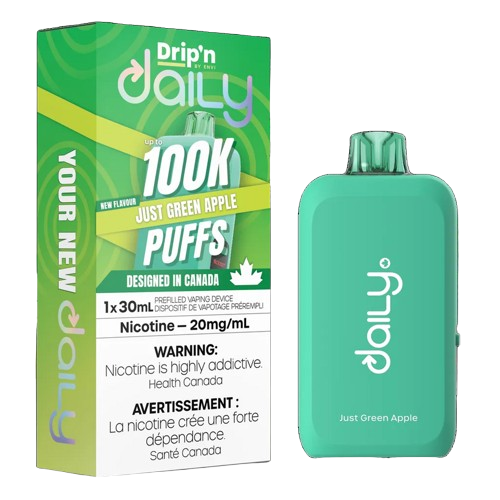 Drip’N Daily 100k – Just Green Apple 20MG - Jupiter Cannabis Winnipeg