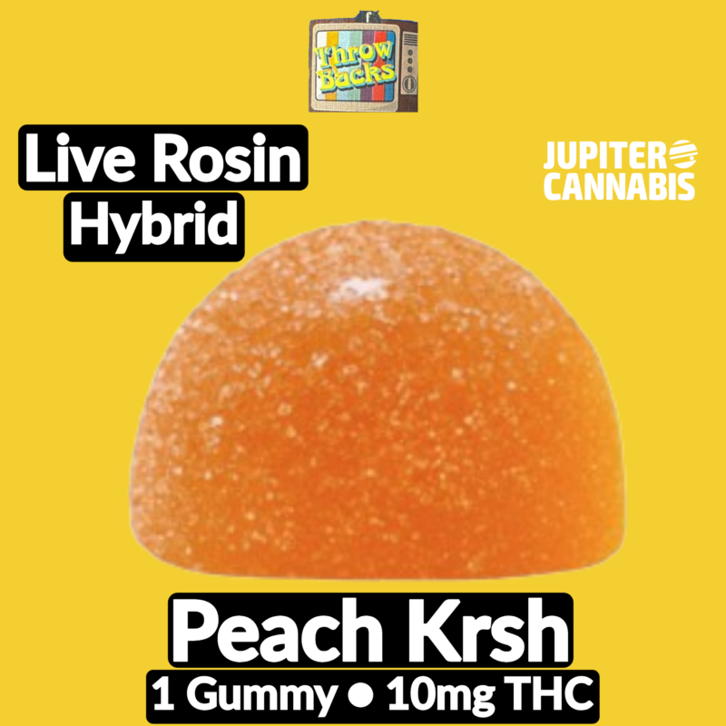 Throwbacks Throwbacks Peach Krsh Live Rosin Gummies - Jupiter Cannabis Winnipeg