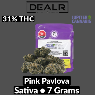 BC 1/4 BC 1/4 Pink Pavlova Indica 7.0g - Jupiter Cannabis Winnipeg