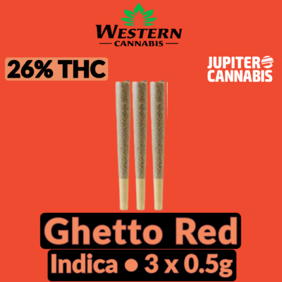 Western Cannabis Western Cannabis Ghetto Red 3 Pack - Jupiter Cannabis Winnipeg