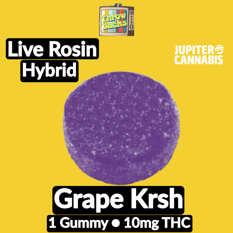 Throwbacks Throwbacks Grape Krsh Live Rosin Gummies - Jupiter Cannabis Winnipeg