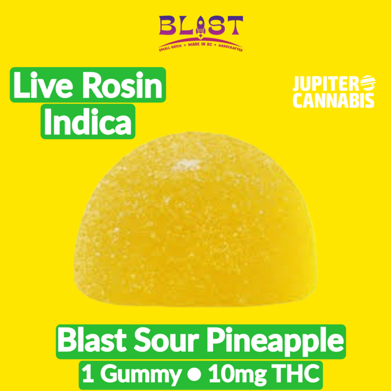Blast Blast Sour Pineapple Live Rosin Gummy Indica - Jupiter Cannabis Winnipeg