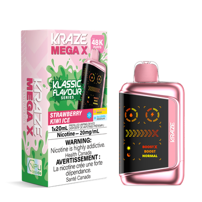 Kraze Mega X Classic – Strawberry Kiwi Ice 20MG - Jupiter Cannabis Winnipeg