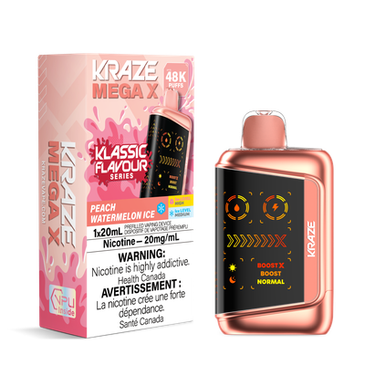 Kraze Mega X Classic – Peach Watermelon Ice 20MG - Jupiter Cannabis Winnipeg