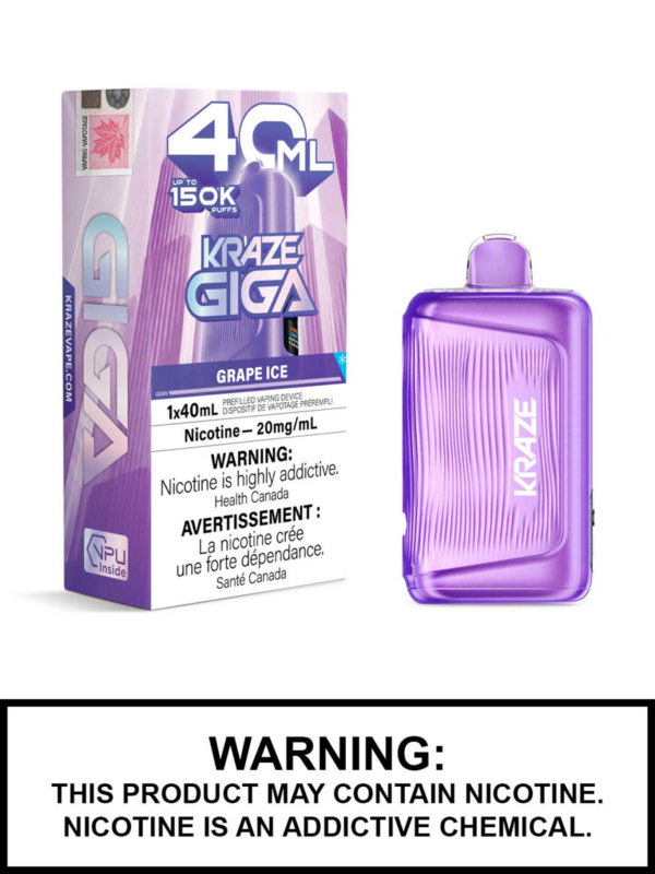 Kraze Giga – Grape Ice - Jupiter Cannabis Winnipeg