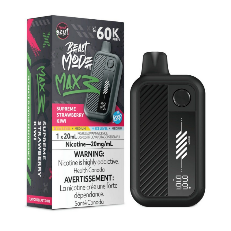 Flavour Beast Beast Mode Max 3 Supreme Strawberry Kiwi Iced - Jupiter Cannabis Winnipeg