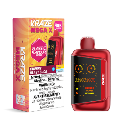 Kraze Mega X Classic – Cherry Blast G Ice 20MG - Jupiter Cannabis Winnipeg
