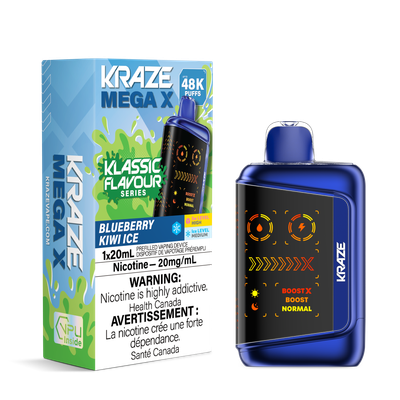 Kraze Mega X Classic – Blueberry Kiwi Ice 20MG - Jupiter Cannabis Winnipeg