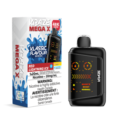 Kraze Mega X Classic – Red Lightning Ice 20MG - Jupiter Cannabis Winnipeg