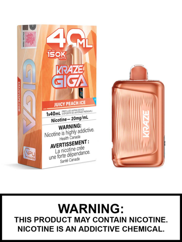 Kraze Giga – Juicy Peach Ice - Jupiter Cannabis Winnipeg