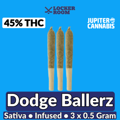 Locker Room Locker Room Dodge Ballerz Ipr3x Various Sativa 3×0.5g - Jupiter Cannabis Winnipeg