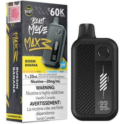 Flavour Beast Beast Mode Max 3 Bussin Banana Iced - Jupiter Cannabis Winnipeg