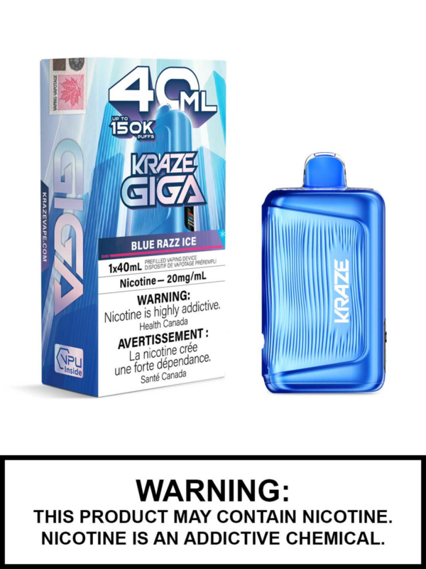 Kraze Giga – Blue Razz Ice - Jupiter Cannabis Winnipeg