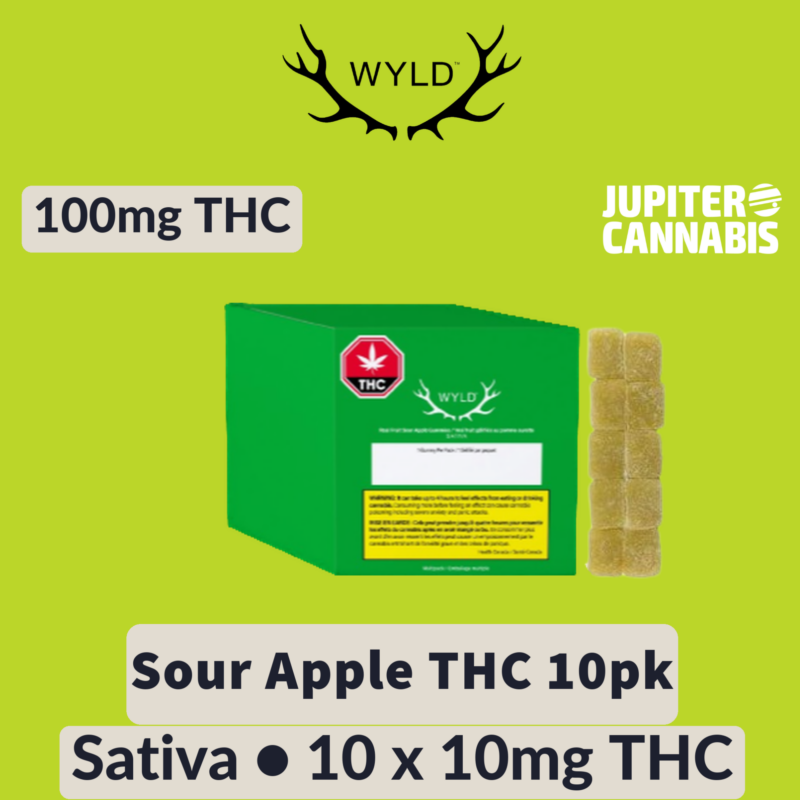 Wyld Wyld Sour Apple Sativa 10 Pack - Jupiter Cannabis Winnipeg
