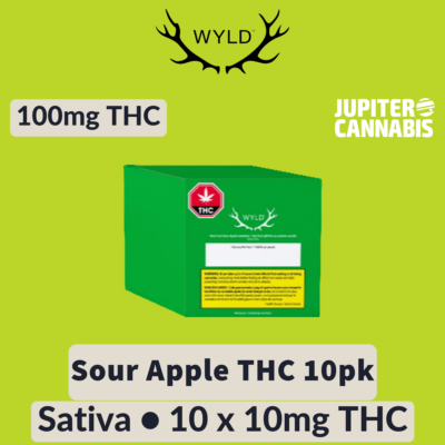 Wyld Wyld Sour Apple THC 10pk THC - Jupiter Cannabis Winnipeg