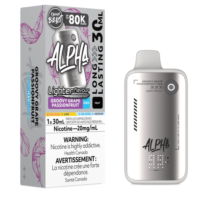 Flavour Beast Alpha – L.S. Groovy Grape Passionfruit Iced 20MG - Jupiter Cannabis Winnipeg