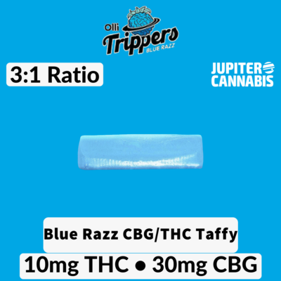 Trippers Trippers Blue Razz CBG/THC Taffy - Jupiter Cannabis Winnipeg