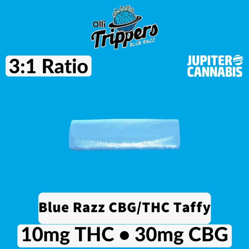 Trippers Trippers Blue Razz CBG/THC Taffy - Jupiter Cannabis Winnipeg