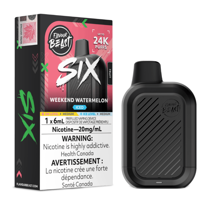 Flavour Beast Six – Weekend Watermelon Iced 20MG - Jupiter Cannabis Winnipeg